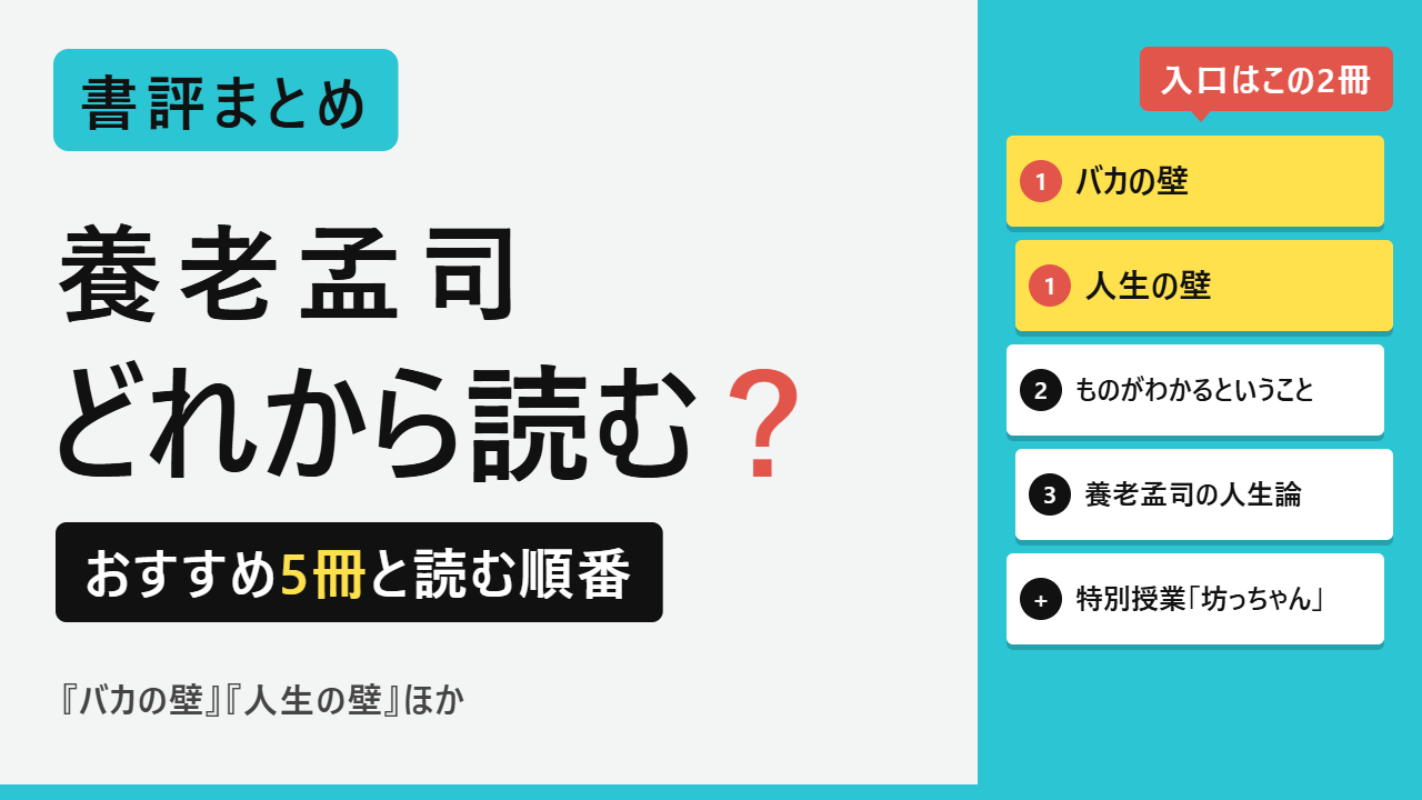 養老孟司のおすすめ本5冊と読む順番のまとめ